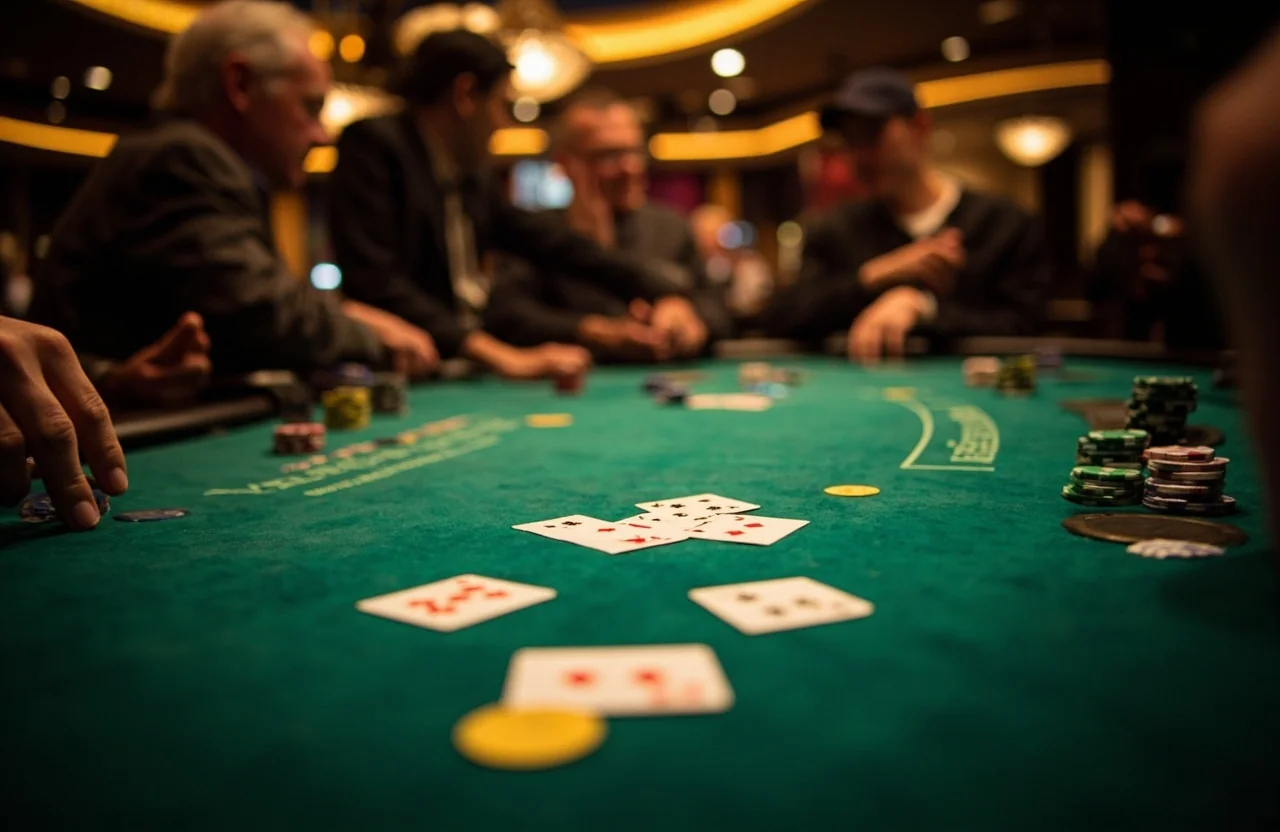 Gin rummy cards arranged in melds